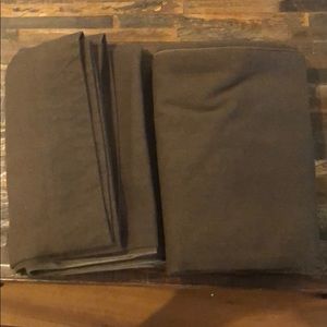 Pottery barn drapes.